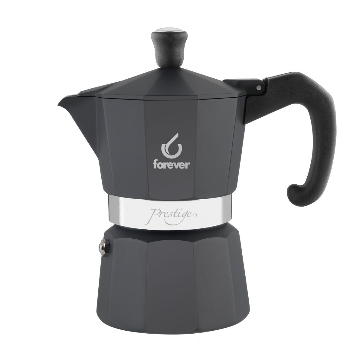 Гейзерная кофеварка алюминиевая MOKA PRESTIGE "NOBLESSE" черная на 6 чашек