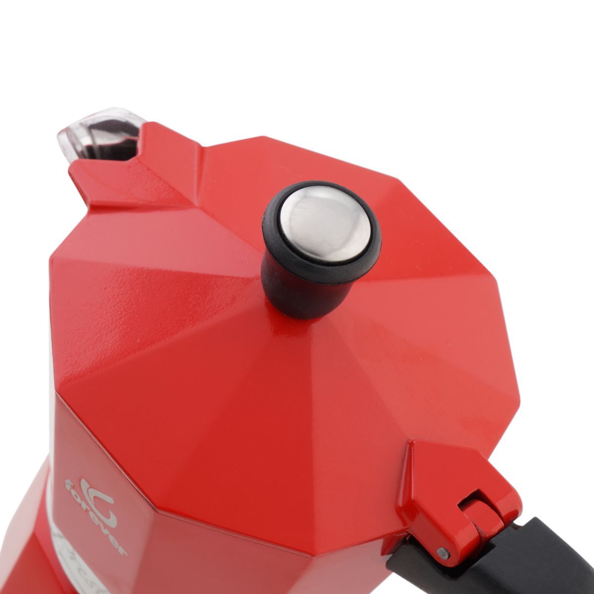 Красная гейзерная кофеварка алюминиевая MOKA PRESTIGE "LA ROSSA" на 3 чашки