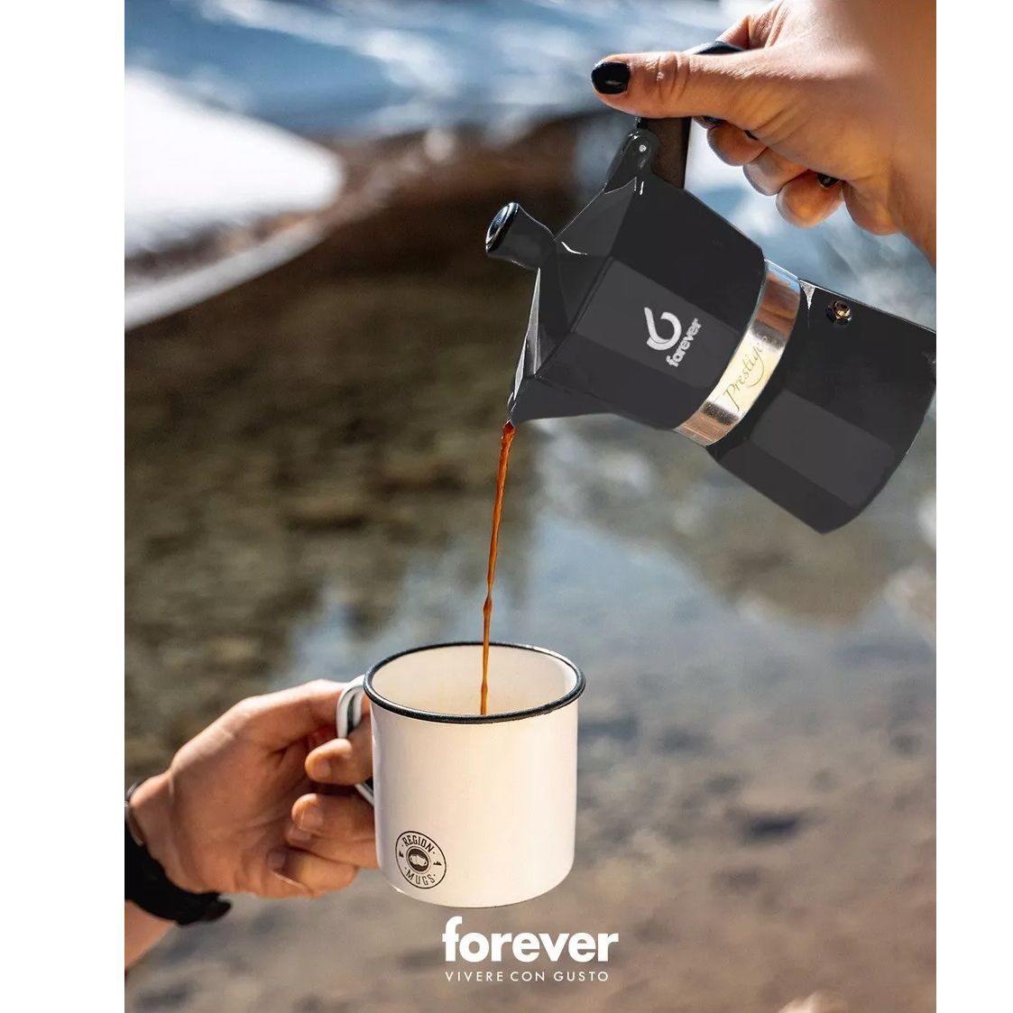 Гейзерная кофеварка алюминиевая MOKA PRESTIGE на 3 чашки