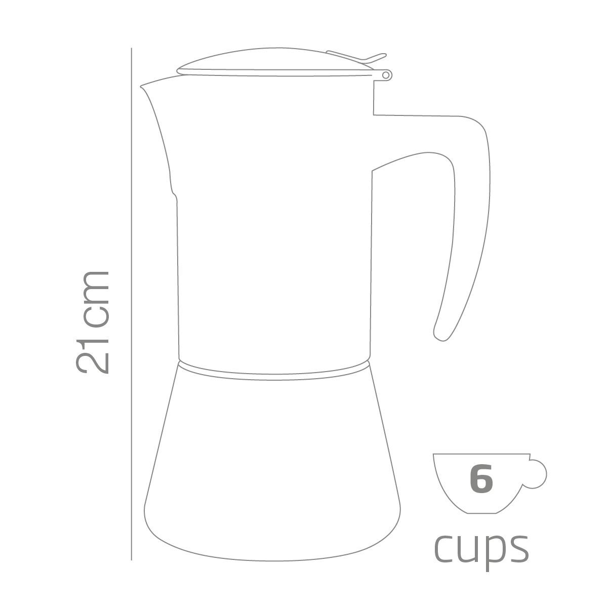 Гейзерная кофеварка стальная "MISS DIAMOND" на 6 чашек