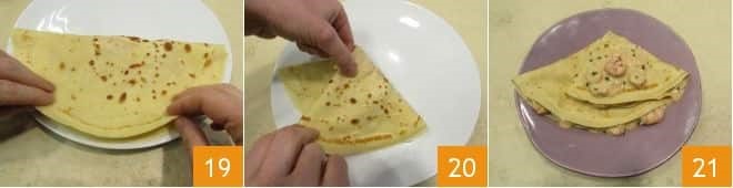 Блины с креветками