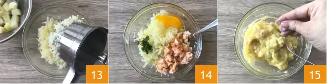 Равиоли, фаршированные картофелем и креветками